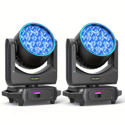 Moving Head – LED Moving Head – Moving Head Licht – Disco Licht – DJ Verlichting – Set van 2 – 380W RGBW LED – Zoomfunctie en DMX-Compatibel