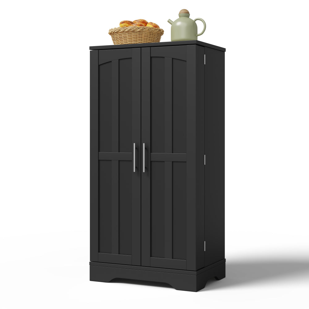 Keukenkast – Sideboard – Opbergkast – Buffetkast – Keukenmeubel – Zwart – 120x60x40 cm – Verstelbare Planken – Ruime Dubbele Deuren