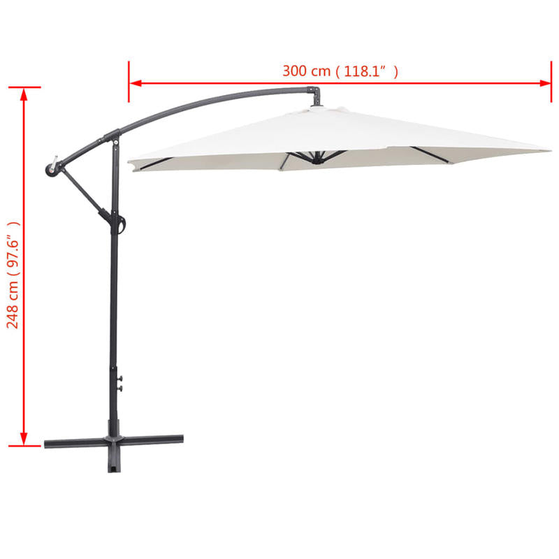 Parasol 3m Sand White