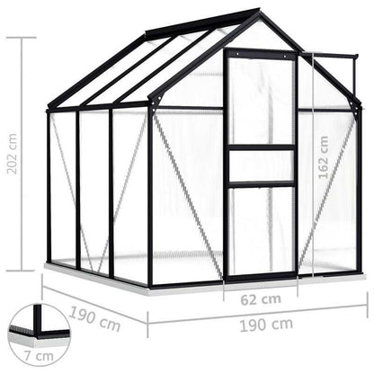 Kas – Kweekkas – Tuinkas – Plantenkas – Broeikas – Antraciet Aluminium Frame – Weerbestendig Met Stevige Fundering – Compact 3,61 m²