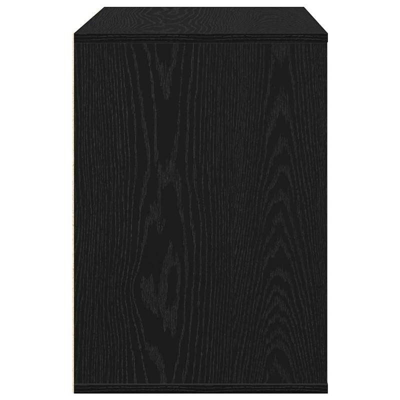 Modern Minimalist Black Oak Wooden Chest of Drawers - 80cm Height x 41cm Width x 58cm Depth, Lockable Storage Cabinet with Smooth Sliding Drawers, Floor-Standing Organizer for Bedroom, Living Room & Home Office, Space-Saving