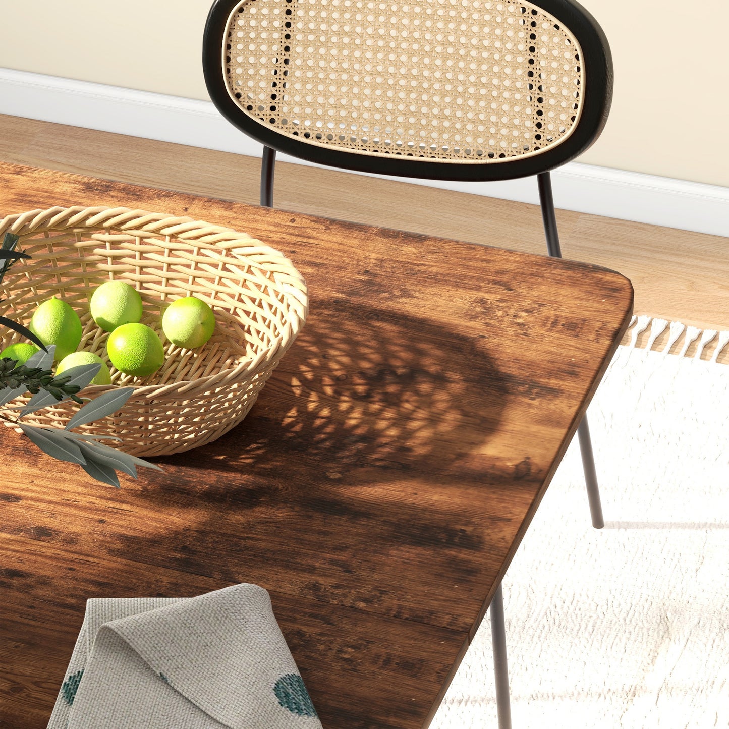 Opvouwbare Eettafel – Vouwtafel – Inklapbare Tafel – Mobiele Tafel – Uitklapbare Tafel – Rustic Brown – Ruimte Voor 6 Personen – Met Opbergrek