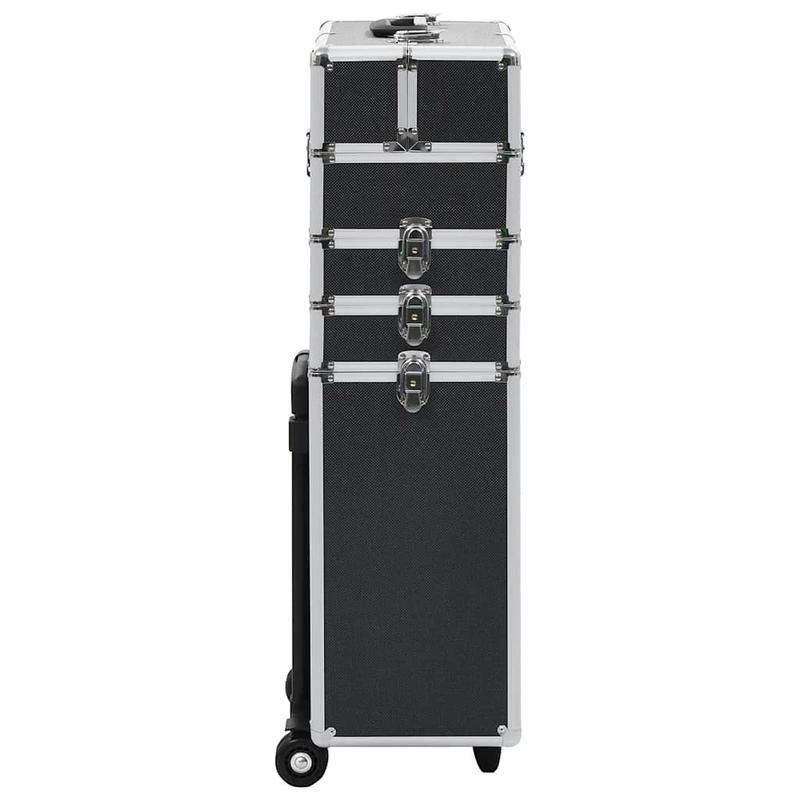 Make-up Organizer – Make-up Opberger – Cosmetica Opbergdoos – Skincare Organizer – Make-up Organizer Opbergkast – Zwart – Stevig Aluminium & ABS – 4 Niveaus Met Uitbreidbare Planken