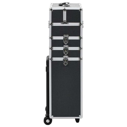 Make-up Organizer – Make-up Opberger – Cosmetica Opbergdoos – Skincare Organizer – Make-up Organizer Opbergkast – Zwart – Stevig Aluminium & ABS – 4 Niveaus Met Uitbreidbare Planken