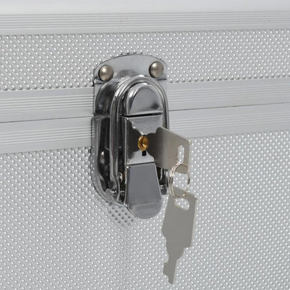 Aluminium Opbergkoffer – Opbergbox – Gereedschapskist – Organizer – Make-up Koffer – Set Van 2 – Lichtgewicht & Versterkte Hoeken – Inclusief Slot Met Sleutels - Zilver