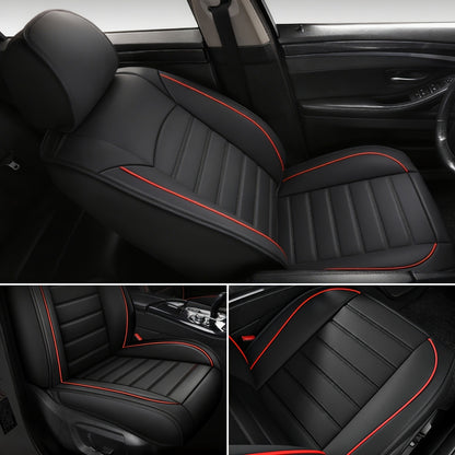 Universal PU Leather Car Seat Covers Full Set, for Vw Golf, Tiguan, Passat, T-Roc,, Touran, Arteon, ID.4, Adjustable for Front and Rear Seats, Five-Seat All-Season Car Seat Protectors, Non-Slip with Airbag Compatibility