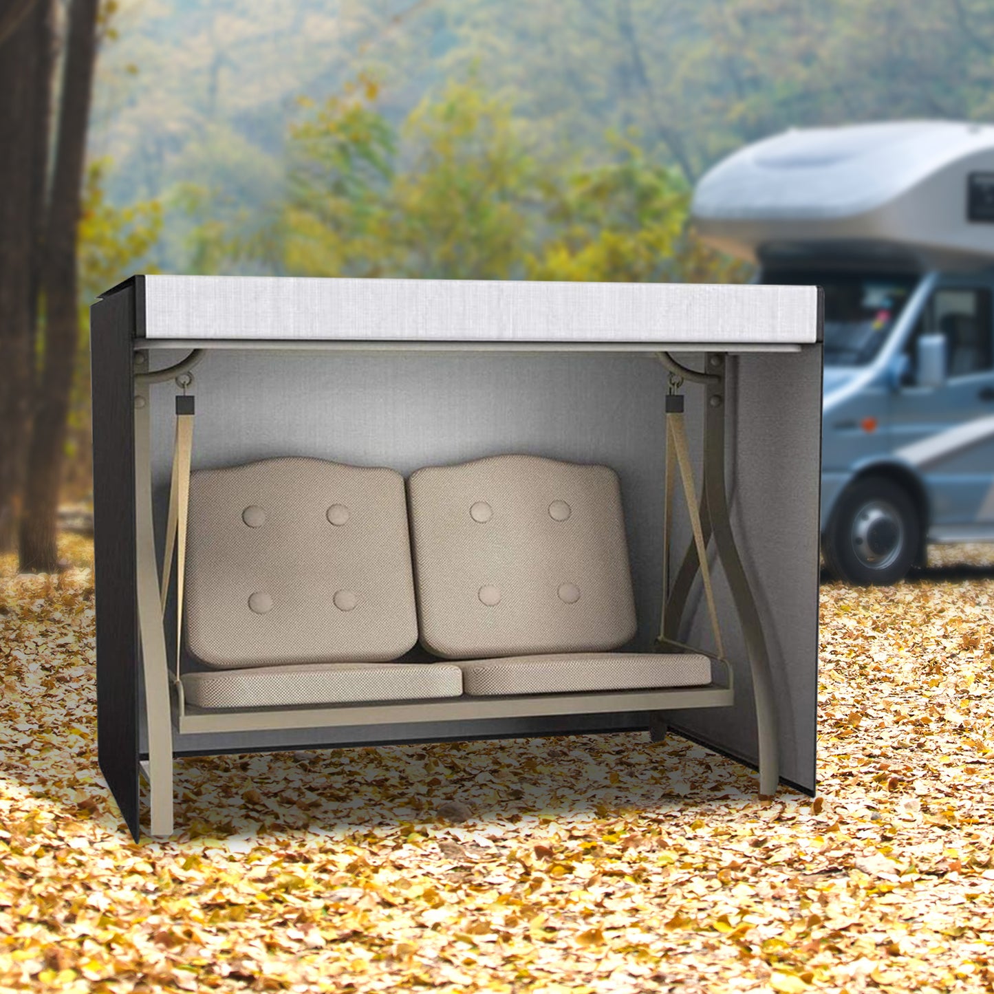 Beschermhoes Schommel – Schommelhoes Buiten – Schuttinghoes – Loungehoes – Bescherming Schommel – 210D Oxford Stof – UV- en Waterbestendig – Zwarte Beschermhoes 160x120x170 cm