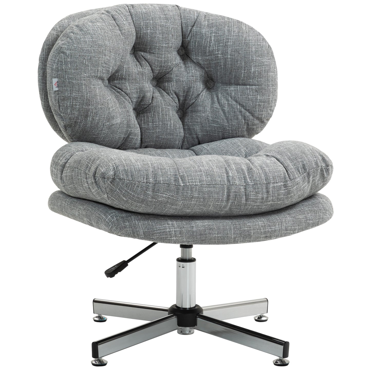 Bureaustoel – Kantoorstoel – Bureaustoelen – Draaistoel – Office Chair – Ergonomische Kantelfunctie – Hoogte Verstelbaar – Zacht Gewatteerd Zitvlak – Linnen Look – Grijs