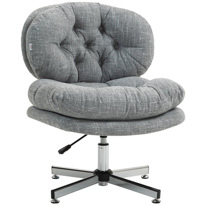 Bureaustoel – Kantoorstoel – Bureaustoelen – Draaistoel – Office Chair – Ergonomische Kantelfunctie – Hoogte Verstelbaar – Zacht Gewatteerd Zitvlak – Linnen Look – Grijs
