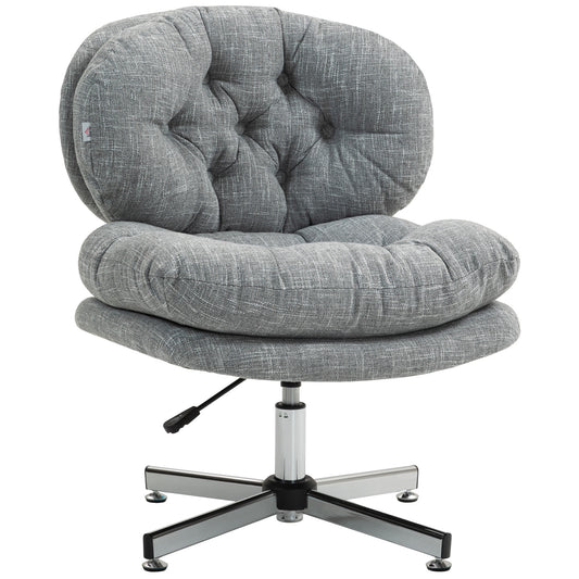 Bureaustoel – Kantoorstoel – Bureaustoelen – Draaistoel – Office Chair – Ergonomische Kantelfunctie – Hoogte Verstelbaar – Zacht Gewatteerd Zitvlak – Linnen Look – Grijs
