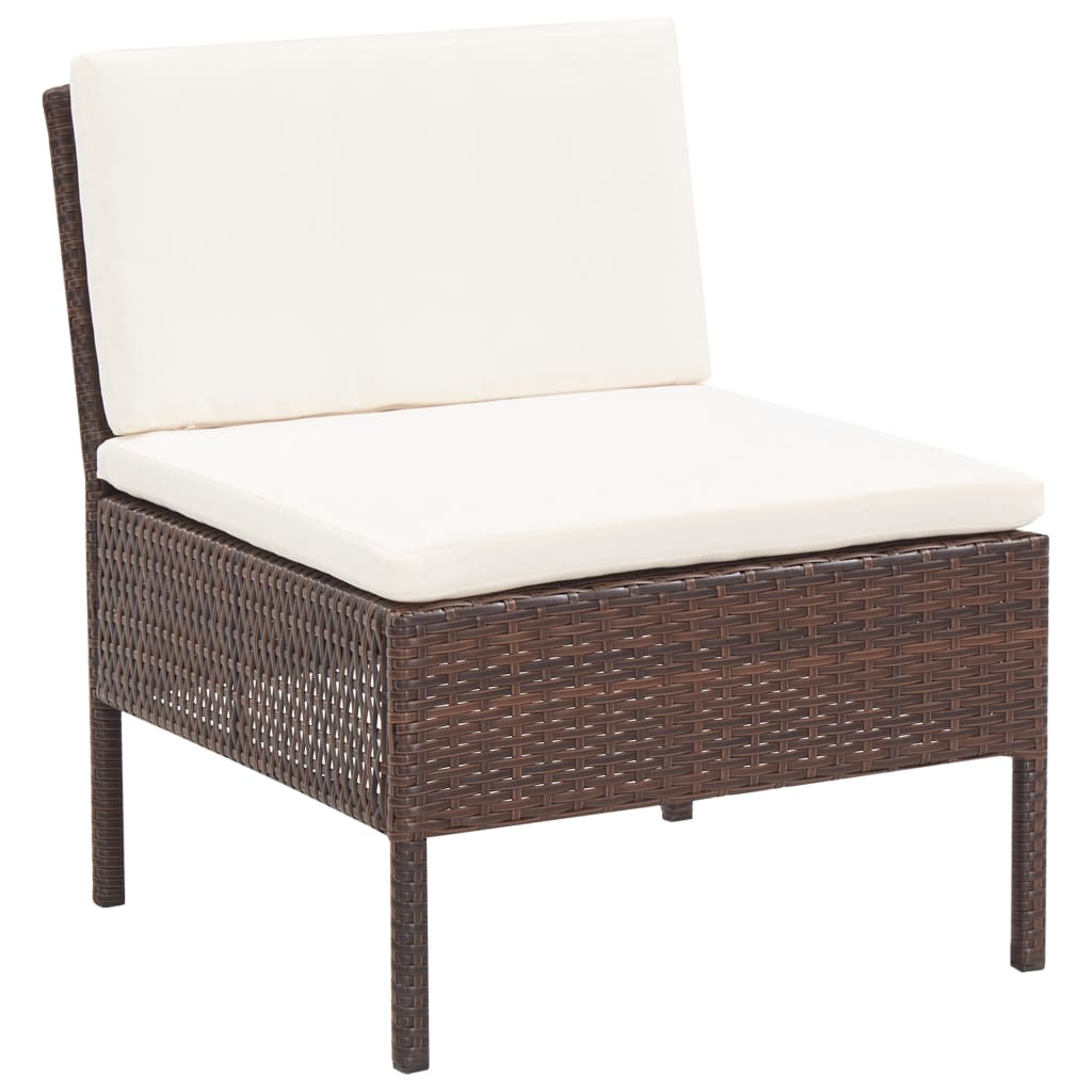 Loungeset – Loungesofa – Tuinset – Loungemeubel – Tuinmeubel – 3-delig – Weerbestendig PE Rattan – Comfortabele Afneembare Kussens – Modulair Ontwerp – Warm Bruin
