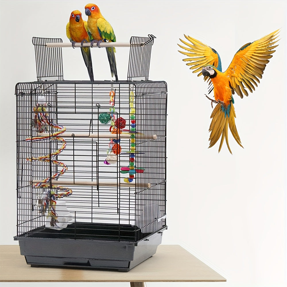 Vogelkooi – Parkietenkooi – Kanariekooi – Vogelvolière – Vogelhuis – Gepoedercoat Metaal – Open Dak Ventilatie – Compact 40x40x58 cm