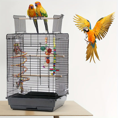 Vogelkooi – Parkietenkooi – Kanariekooi – Vogelvolière – Vogelhuis – Gepoedercoat Metaal – Open Dak Ventilatie – Compact 40x40x58 cm