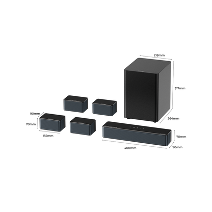 Soundbar – Surround Set – Home Cinema Geluid – Draadloze Subwoofer – Dolby Atmos – 7.1 Kanaals – 500W Vermogen – Bluetooth 5.3 Met App Bediening