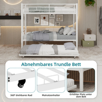 Hoogslaper – Stapelbed – Kinderbed – Metaalbed – Mezzaninebed – Stevig Metalen Frame – Veiligheidsrails Inclusief