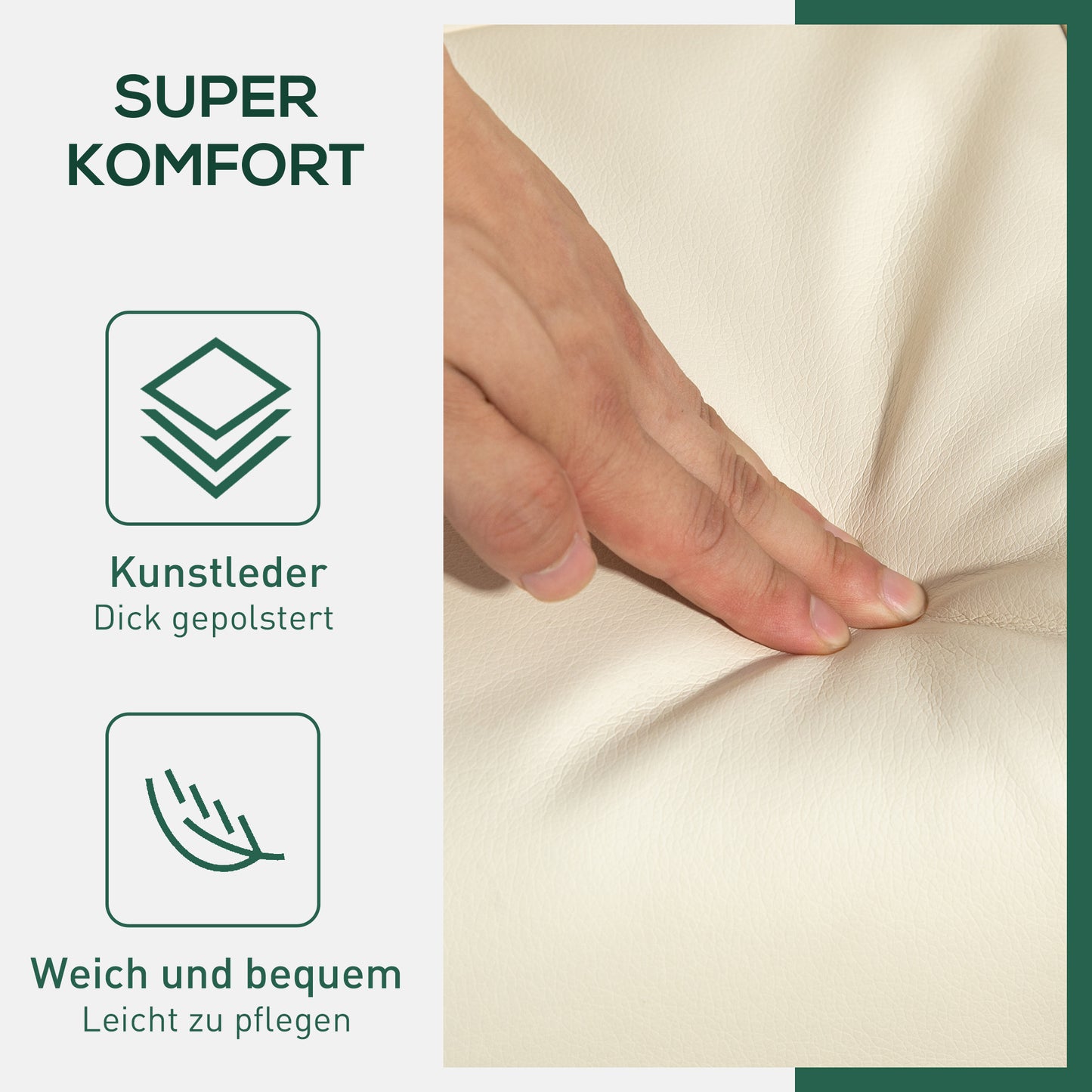 Relaxstoel – Fauteuil – Lounge Stoel – Draaistoel – Zitstoel – Creme – Verstelbare Rugleuning 145° – 360° Draaibaar Met Hocker