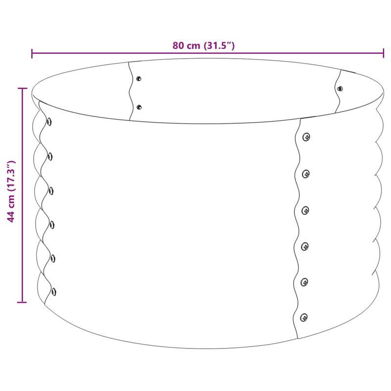Hoogtebak – Verhoogde Tuinbak – Plantenbak – Moestuinbak – Kruidenbak – Verzinkt Staal – 80x80x44 cm – Roestbestendig – Modern Grijs Design