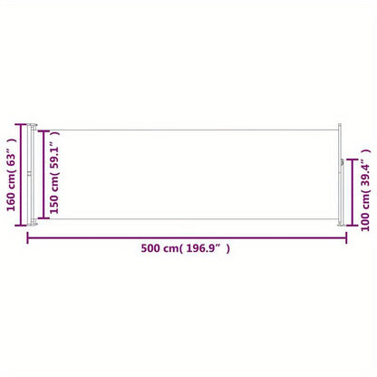 Tuinscherm – Privacyscherm – Balkonscherm – Windscherm – Uittrekbaar – 160x500 cm – Weerbestendig Zwart Doek