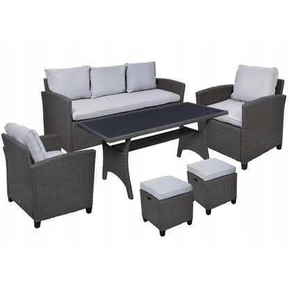 TECHNORATTAN Garden Furniture Set, Table, Sofa, Armchair, MILANO Relaxation Set