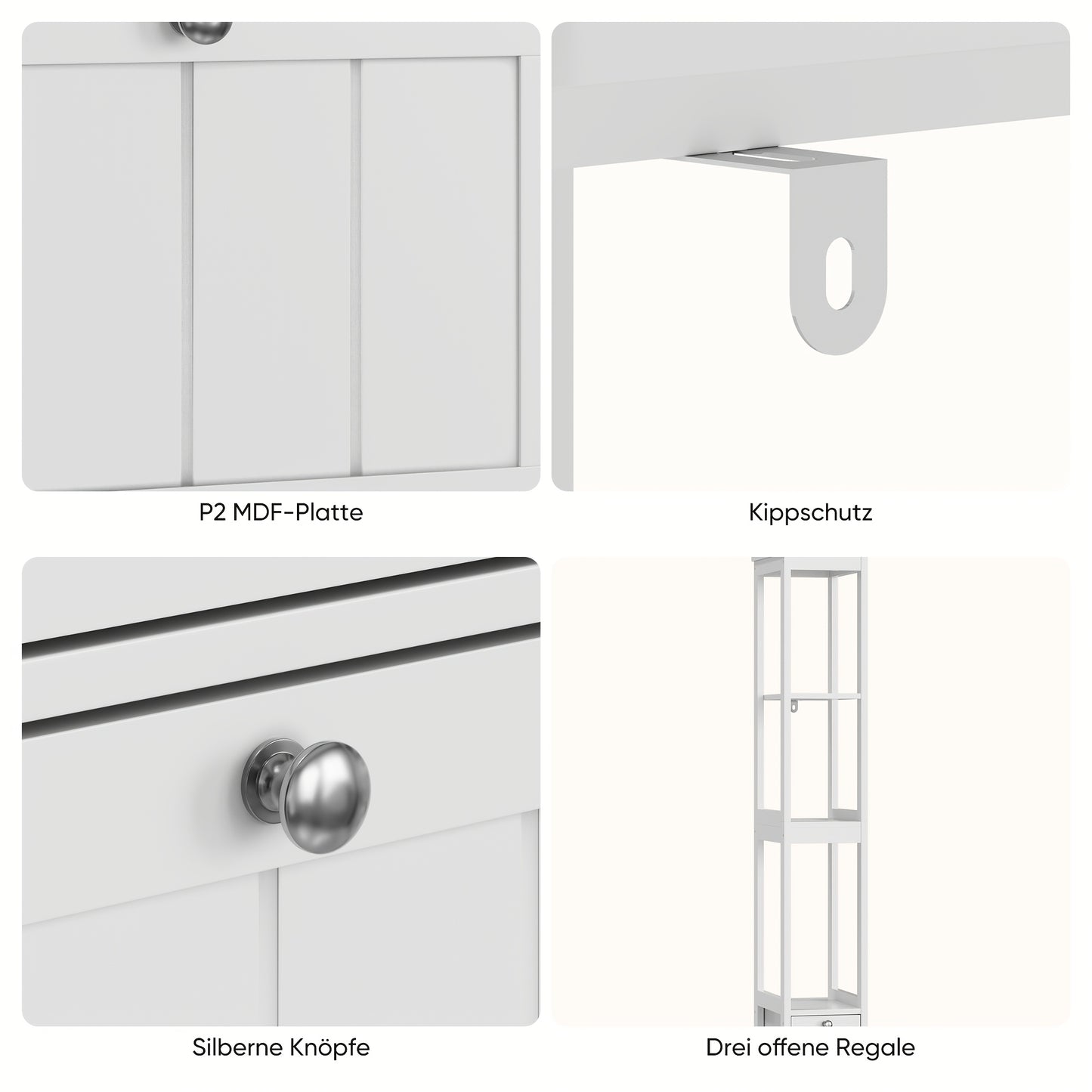 Space-Saving Narrow Tall Bookshelf Cabinet - Heavy-Duty Freestanding Storage Unit with 2 Drawers & 3 Shelves, Slim Modern design for Living Room, Bedroom, Home Office - Sturdy Metal Construction, Easy Assembly, White Finish (