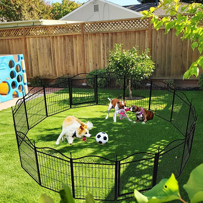 Hondenren – Puppyren – Hondenkennel – Konijnenren – Opvouwbare Hondenren – 8 Panelen – Kras- en Roestvrij Metaal – Inclusief Deur