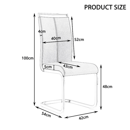 Bar stool, free-swinging chair, chrome-plated metal frame, weight capacity 120kg, padded seat, faux leather upholstery, white (set of 4)