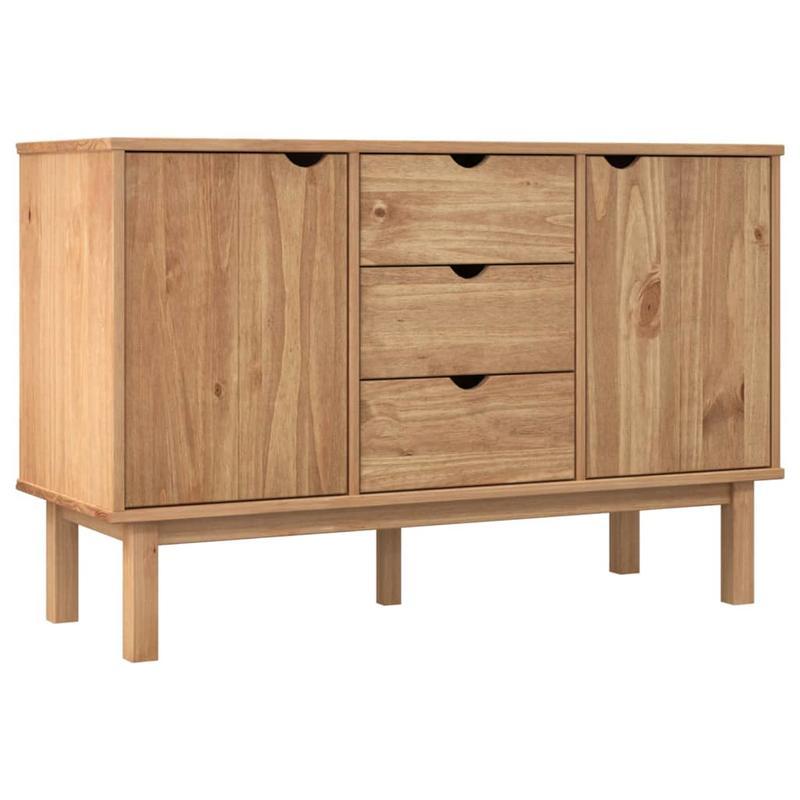Kast – Opbergkast – Dressoir – Sideboard – Buffetkast – Variant Brun – Compact Formaat 113,5x43x73 cm – Duurzaam Materiaal Met Warme Beige Houtnerf Afwerking