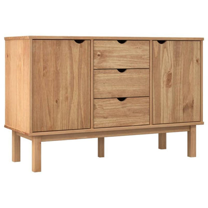 Kast – Opbergkast – Dressoir – Sideboard – Buffetkast – Variant Brun – Compact Formaat 113,5x43x73 cm – Duurzaam Materiaal Met Warme Beige Houtnerf Afwerking