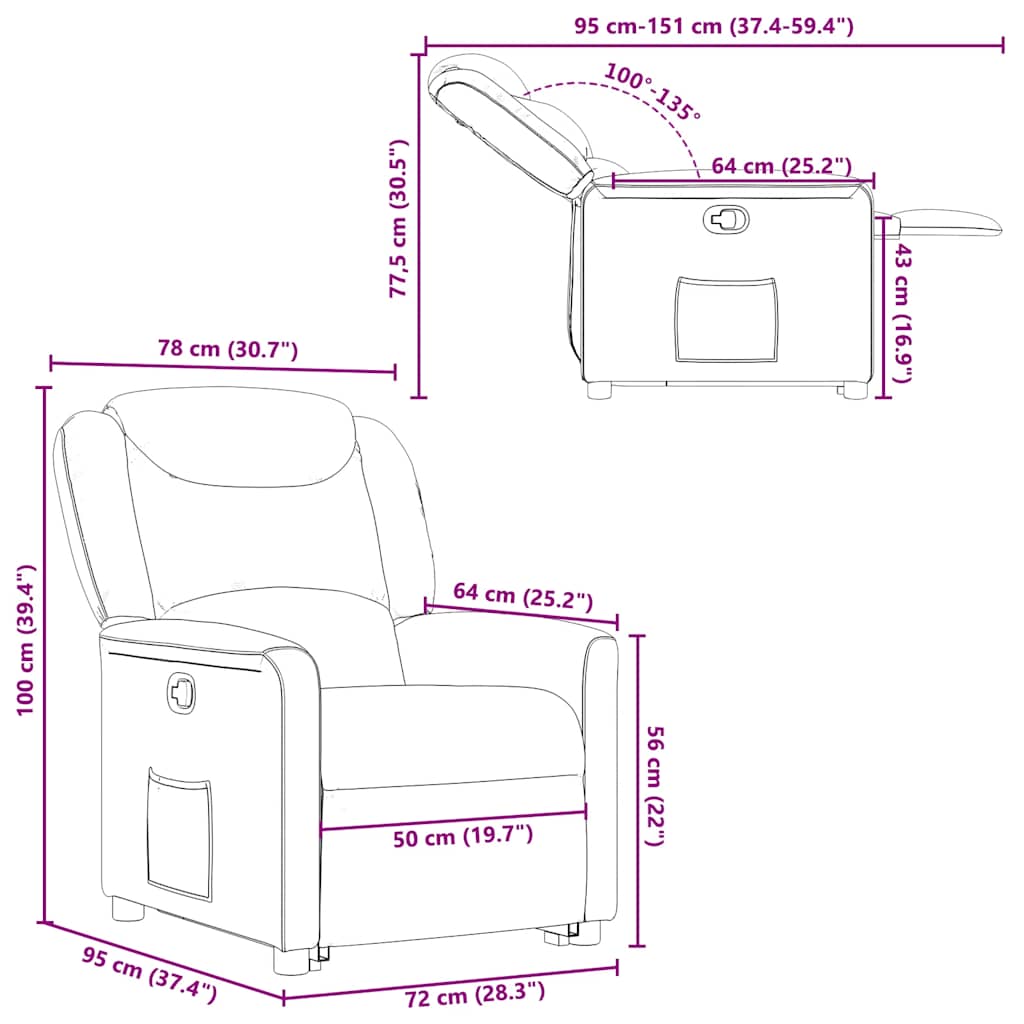 Elektrisch Verstelbare Sta-op Stoel – Relaxfauteuil – Opsta Stoel – Seniorenstoel – Verstelbare Relaxstoel – Donkerbruin – Elektrische Liftfunctie – Ademend Comfortabele Bekleding