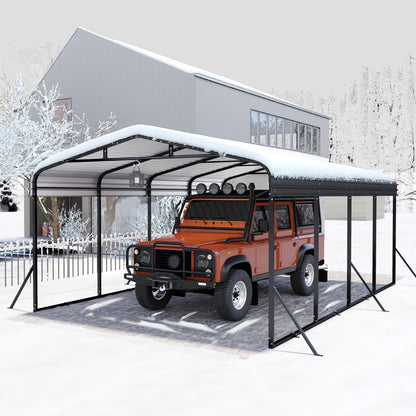 Metalen Carport – Overkapping – Garage – Carport Dak – Voertuig Shelter – 6x3,7m – Gegalvaniseerd Dak – Stevige Gepoedercoate Stalen Constructie