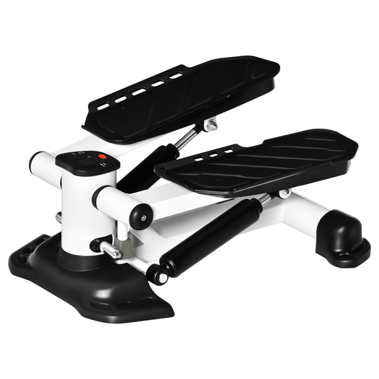 Mini Stepper for Home, Non-Slip Up-Down Stepper with LCD Display, Home Stepper Trainer with Two Large Pedals, Steel, Black