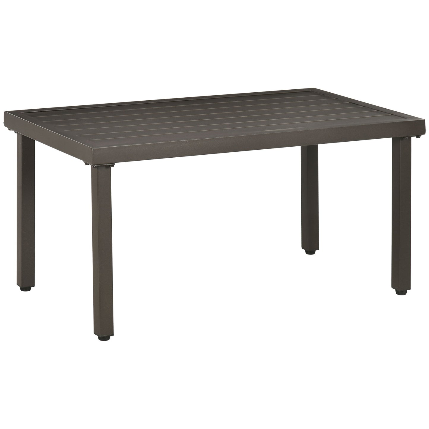 Tuintafel – Bijzettafel – Eettafel – Salontafel – Balkontafel – Met Verstelbare Poten – Metaal Bruin 91x51x46 cm