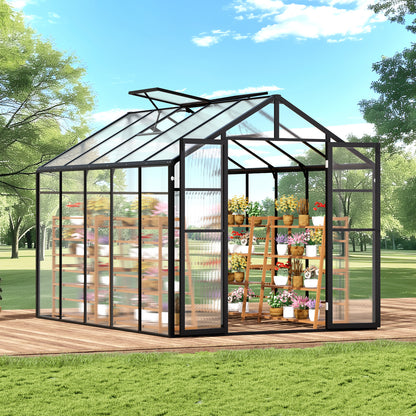 Kas – Kweekkas – Tuinkas – Plantenkas – Serre – 8 x 10 Ft Ruim Formaat – UV-Bestendige Polycarbonaat Panelen