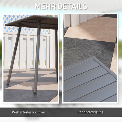 Tuinset Tuintafel Buitenmeubel Balkontafel Terrastafel – 4 Personen – Staal Frame – Weerbestendig & Eenvoudig Schoon Te Maken – 80x80x74 cm – Grijs