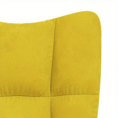 Lounge Chair – Fauteuil – Zitzak – Relaxstoel – Loungestoel – Mosterdgeel Velvet – Kunsthout Frame – Metalen Poten – Zacht Kussen – Eenvoudig Te Monteren