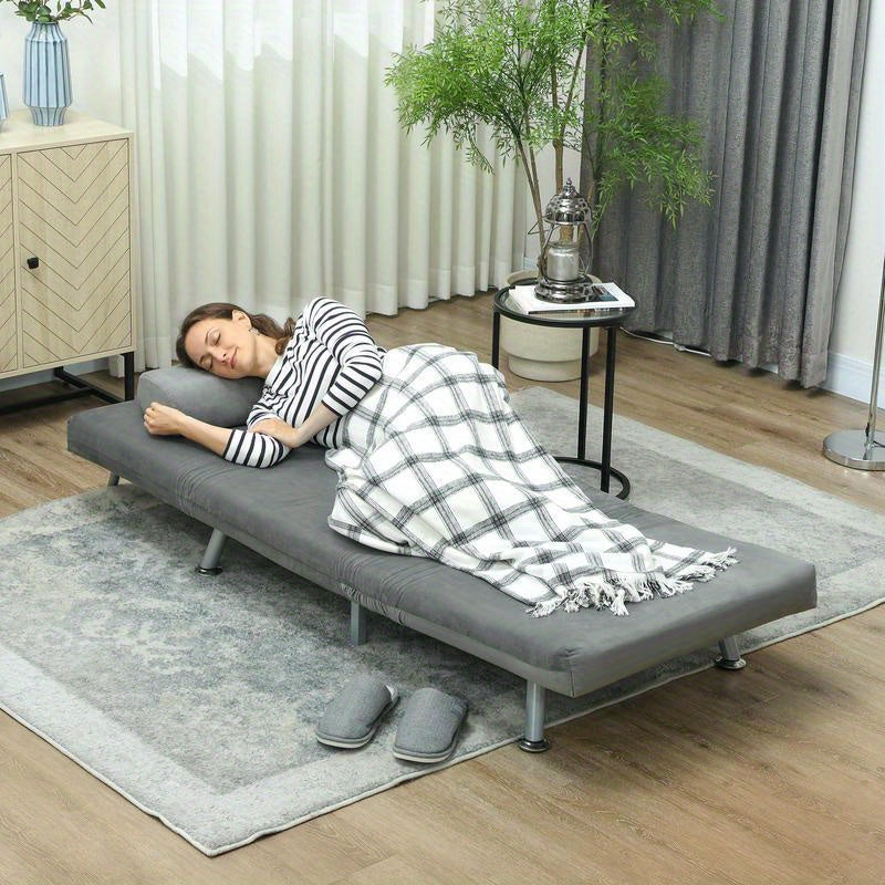 Multifunctional Folding Bed Chair with Adjustable Backrest & Bed-like Sleeping Mode - Convertible Sofa Bed for s, Space-Saving Modern Gray Upholstery (Plastic/Wood/Metal Frame) - Easy Assembly, Ideal for Small Apartments
