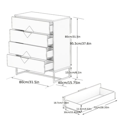 Ladekast – Kast – Dressoir – Opbergmeubel – Commode – Wit – Bamboe Materiaal – Ruime Opbergruimte Van ≥3,2 Kubieke Voet