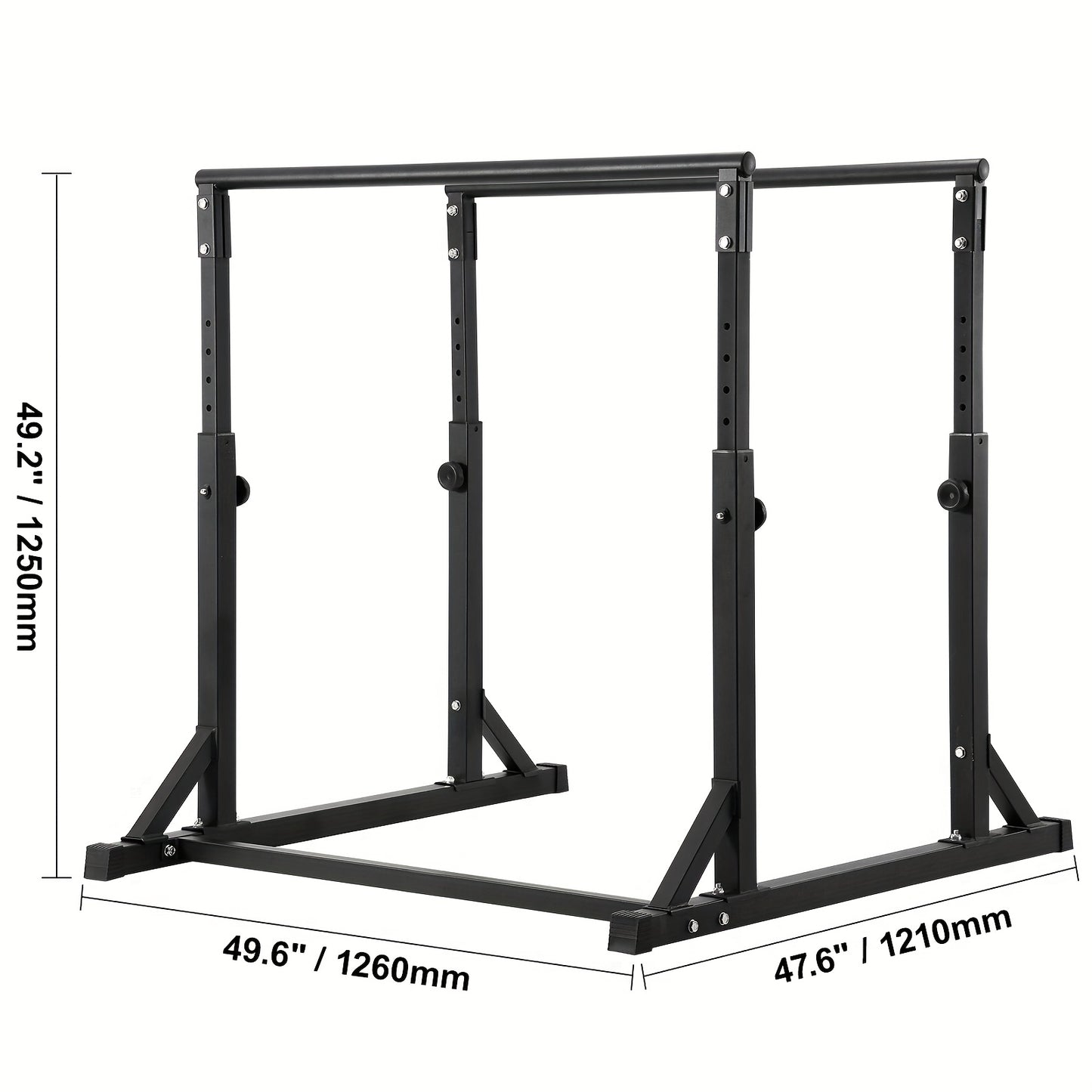 Dipstation – Dip Bars – Krachttoren – Power Tower – Parallettes – Verstelbare Hoogte – Stevig Q235A Stalen Krachtstation – 363 kg Draagvermogen