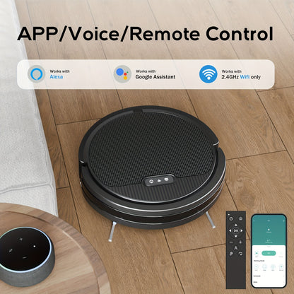 Robotstofzuiger – Stofzuigerrobot – Dweilrobot – Automatische Stofzuiger – Huisdierhaar Verwijderaar – 4000Pa Zuigkracht – Wifi & Alexa Bediening – Compact 30,99x30,99x7,59 cm – Zelfladend