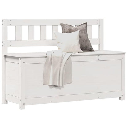 Bench 110X41X76.5 Cm Made of Solid Pine Wood in White. This Bench Is Ideal As a Shoe Stool in Your Hallway Or As a Storage Stool in Your Living Room.