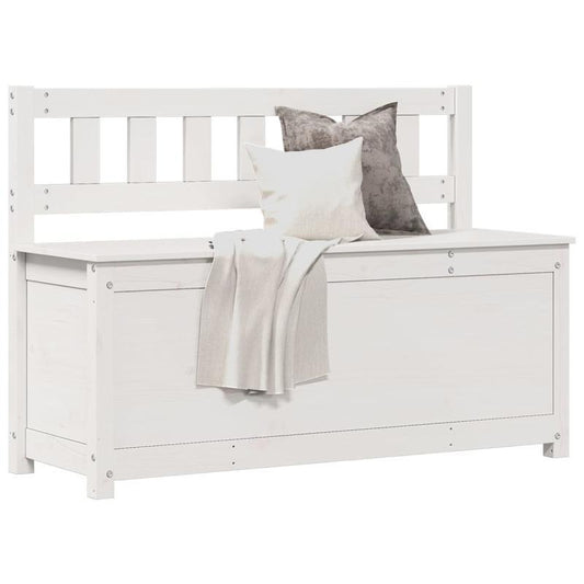 Bench 110X41X76.5 Cm Made of Solid Pine Wood in White. This Bench Is Ideal As a Shoe Stool in Your Hallway Or As a Storage Stool in Your Living Room.
