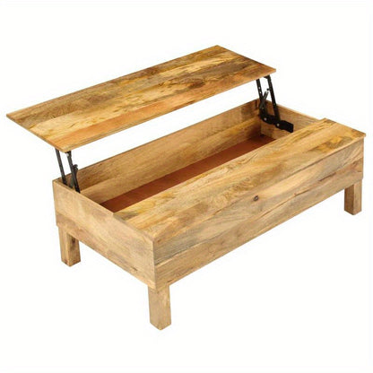 Coffee Table 110X55X35 Cm Solid Mangowood Practical, Removable, Suitable for All Seasons