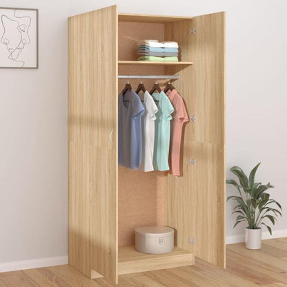 Staande Kledingkast – Kledingkast – Garderobekast – Opbergkast – Linnenkast – Modern Minimalistisch Design – Ruime Opbergruimte – Duurzaam Zacht Hout – Eenvoudige Montage – Variant Bruin