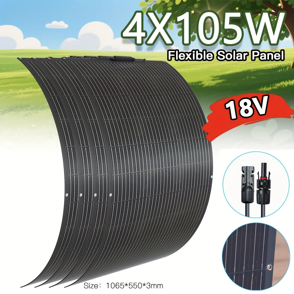 Zonnepaneel – Solar Panel – Zonnepanelen – Solar Energie – Zonne-energie – 4x 100W Monokristallijn – Hoog Rendement & Weerbestendig