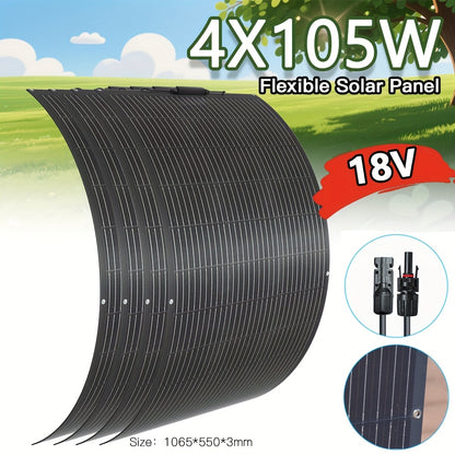 Zonnepaneel – Solar Panel – Zonnepanelen – Solar Energie – Zonne-energie – 4x 100W Monokristallijn – Hoog Rendement & Weerbestendig