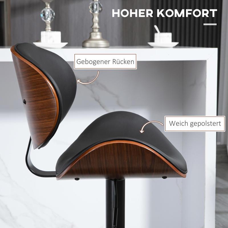 Barkruk – Barstoel – Kruk – Hoge Stoel – Verstelbare Barkruk – Draaibaar Zitvlak – Ergonomisch Kussen – Stevig Metaal Hout Frame – Ruimtebesparend Design