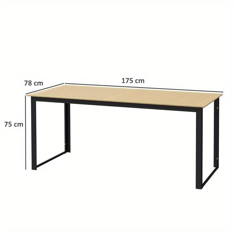 Tuintafel – Buitentafel – Balkon Tafel – Terrastafel – Tuinmeubel – Verstelbare Hoogte – Weerbestendig IJzeren Frame – 175x78 cm – 6 Persoons