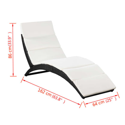 Ligbed – Ligstoel – Zonnebed – Lounger – Tuinstoel – Weerbestendig Poly Rattan – Inclusief Comfortabel Kussen