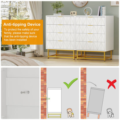 Ladekast – Opbergkast – Nachtkastje – Commodes – Kastje – Compact Formaat – 4 Lades – MDF Houtcomposiet – Wit
