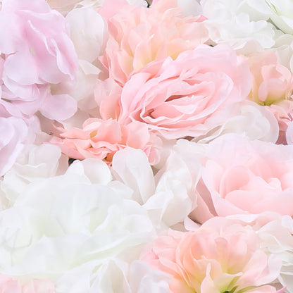 Bloemenmuur – Kunstbloemenwand – Bloemenpaneel – Sierbloemenwand – Kunstbloemenpaneel 20 stuks – Realistische Rozen, Dahlia’s en Hortensia’s – Makkelijk Bevestigen – Duurzaam Kunststof